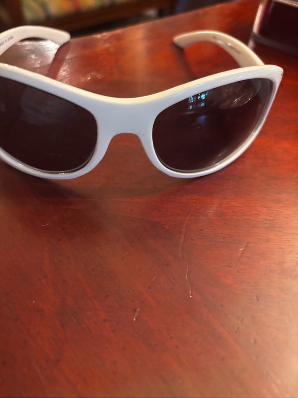 Women's White Frame Sunglasses with Dark Lenses